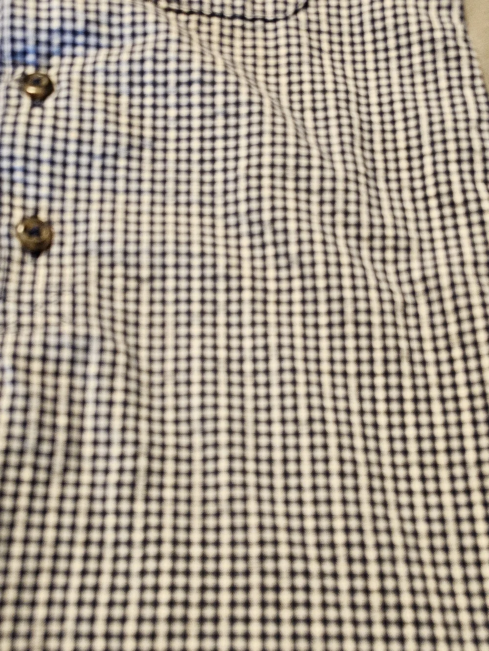 Carter's Navy and White Gingham Button-Up Romper